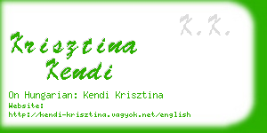 krisztina kendi business card